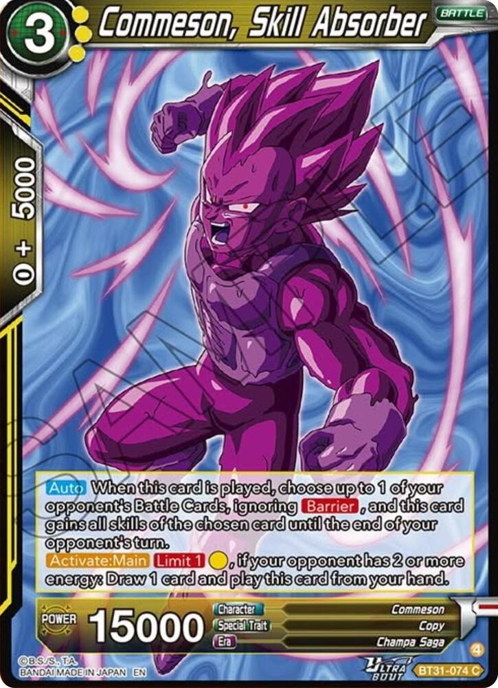 Commeson Skill Absorber BT31-074 Impact Beyond Dimensions Dragonball Super card