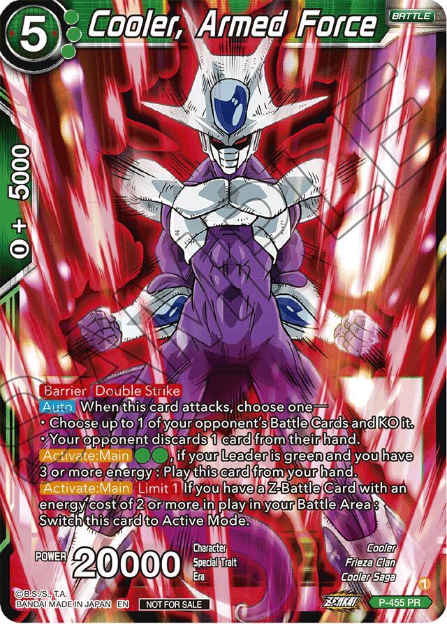 Cooler Armed Force Championship 2023 Reward Pack P-455 Tournament Promotion Cards Dragonball Super card