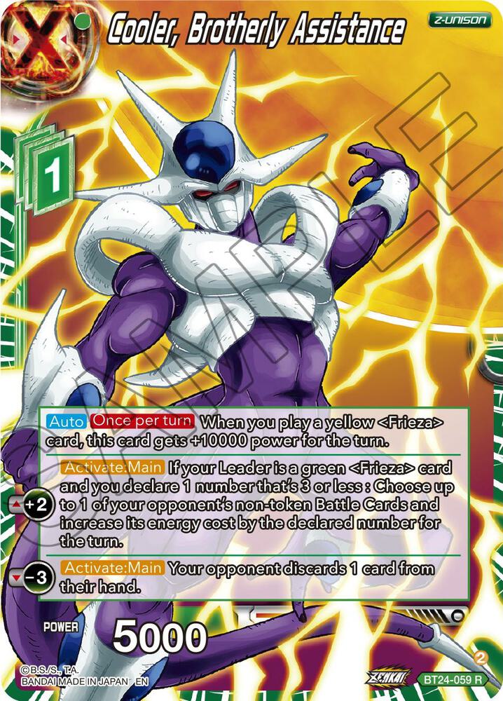 Cooler Brotherly Assistance Foil BT24-059 Beyond Generations Dragonball Super card