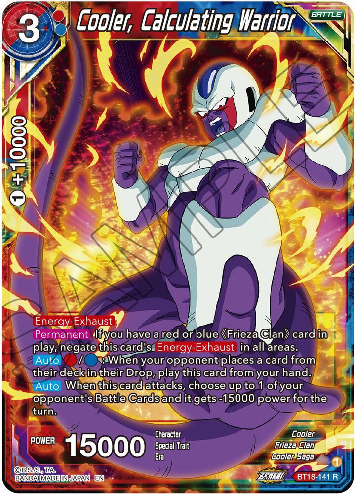 Cooler Calculating Warrior Foil BT18-141 Dawn of the Z-Legends Dragonball Super card