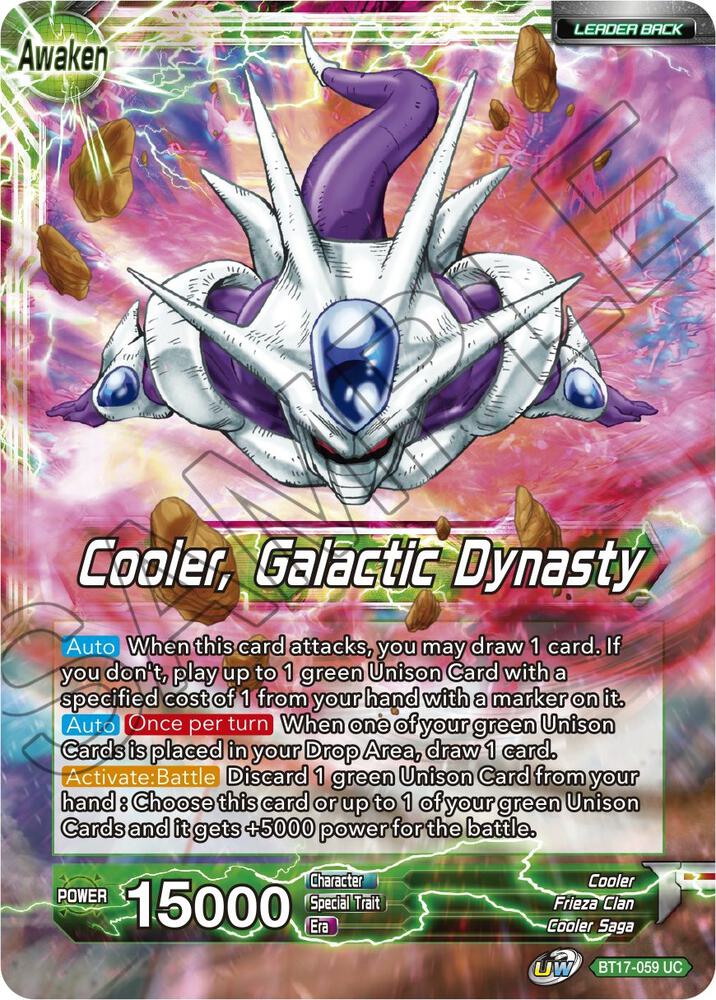 Cooler Cooler Galactic Dynasty Foil BT17-059 Ultimate Squad Dragonball Super card