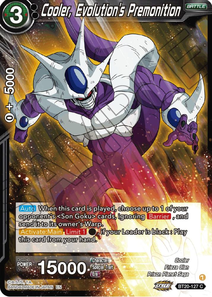 Cooler Evolutions Premonition Foil BT20-127 Power Absorbed Dragonball Super card