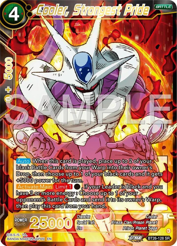 Cooler Strongest Pride Foil BT26-128 Ultimate Advent Dragonball Super card