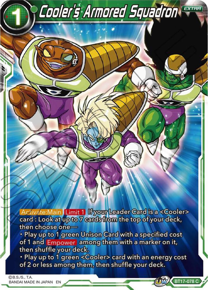 Coolers Armored Squadron Foil BT17-078 Ultimate Squad Dragonball Super card