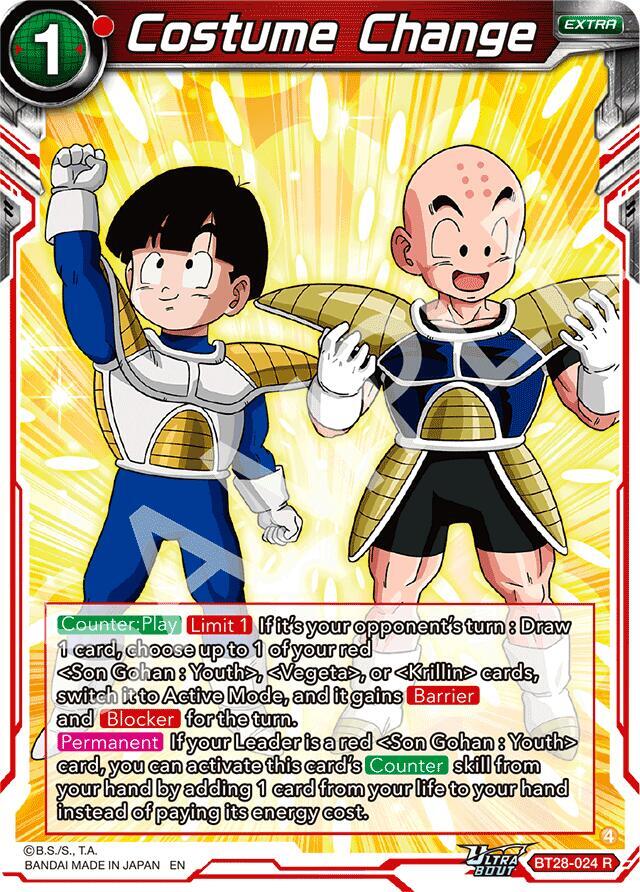 Costume Change Foil BT28-024 Prismatic Clash Dragonball Super card