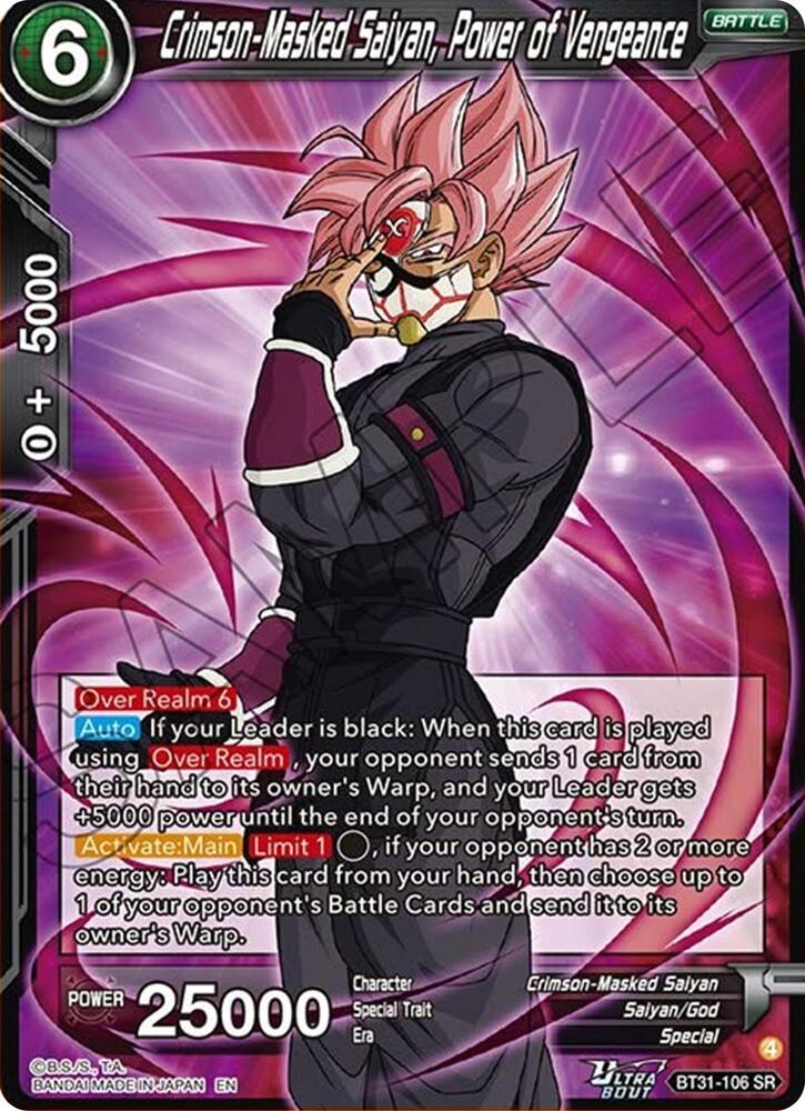 Crimson Masked Saiyan Power of Vengeance BT31-106 Impact Beyond Dimensions Dragonball Super card