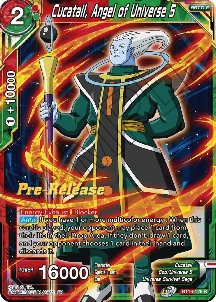 Cucatail Angel of Universe 5 BT16-126 Realm of the Gods Pre-Release Cards Dragonball Super card