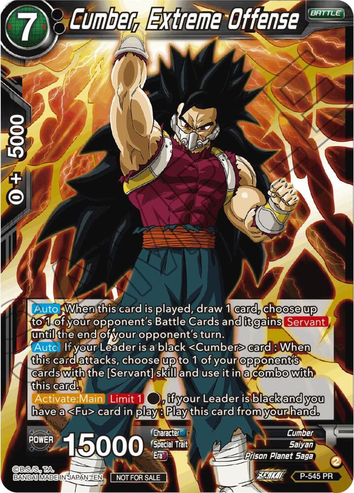 Cumber Extreme Offense Championship Selection Pack 2023 Vol3 Gold Stamped P-545 Tournament Promotion Cards Dragonball Super card