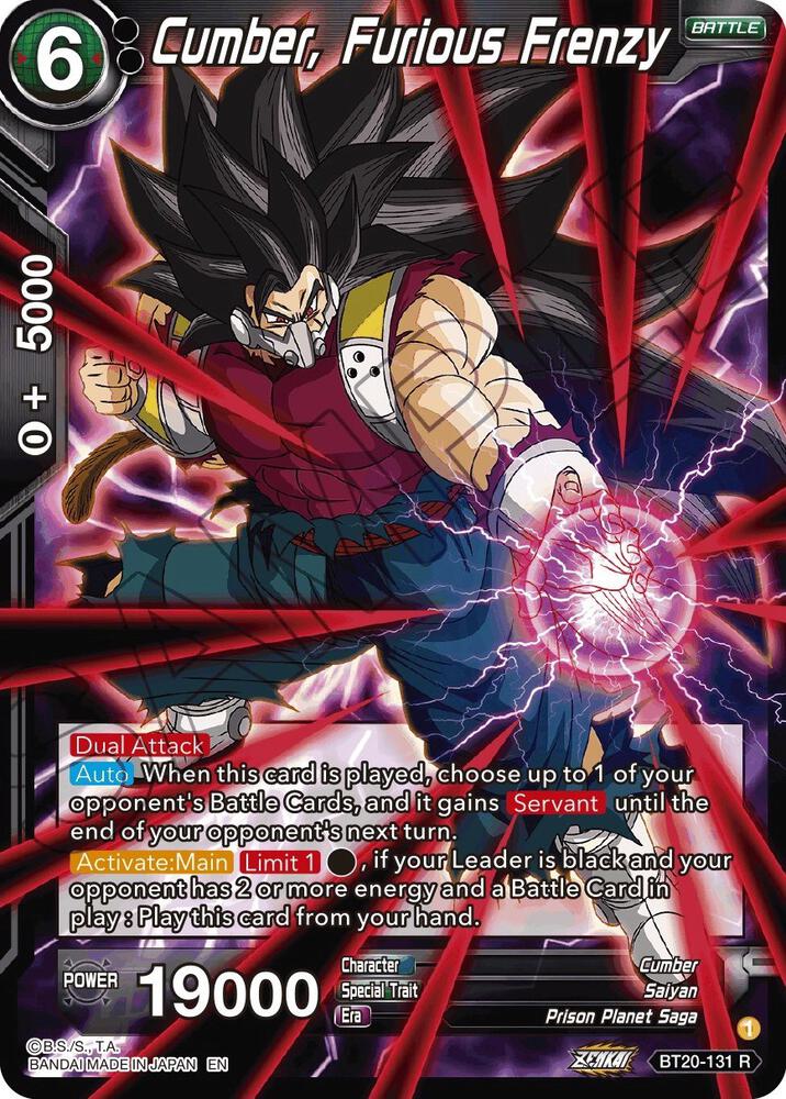 Cumber Furious Frenzy Foil BT20-131 Power Absorbed Dragonball Super card