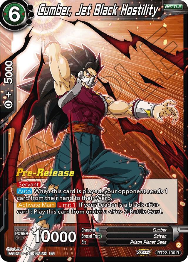 Cumber Jet Black Hostility BT22-130 Critical Blow Pre-Release Cards Dragonball Super card