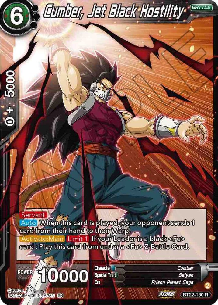 Cumber Jet Black Hostility Foil BT22-130 Critical Blow Dragonball Super card