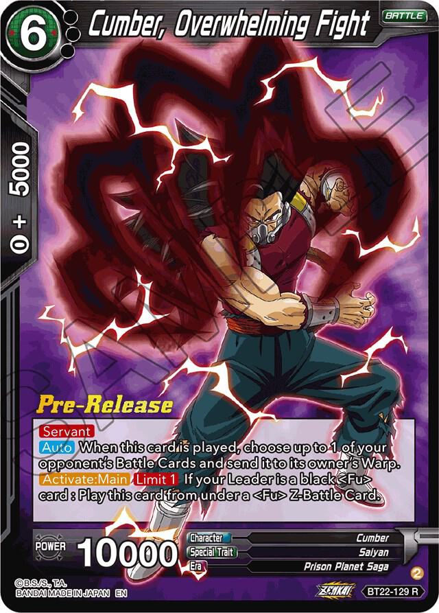 Cumber Overwhelming Fight BT22-129 Critical Blow Pre-Release Cards Dragonball Super card