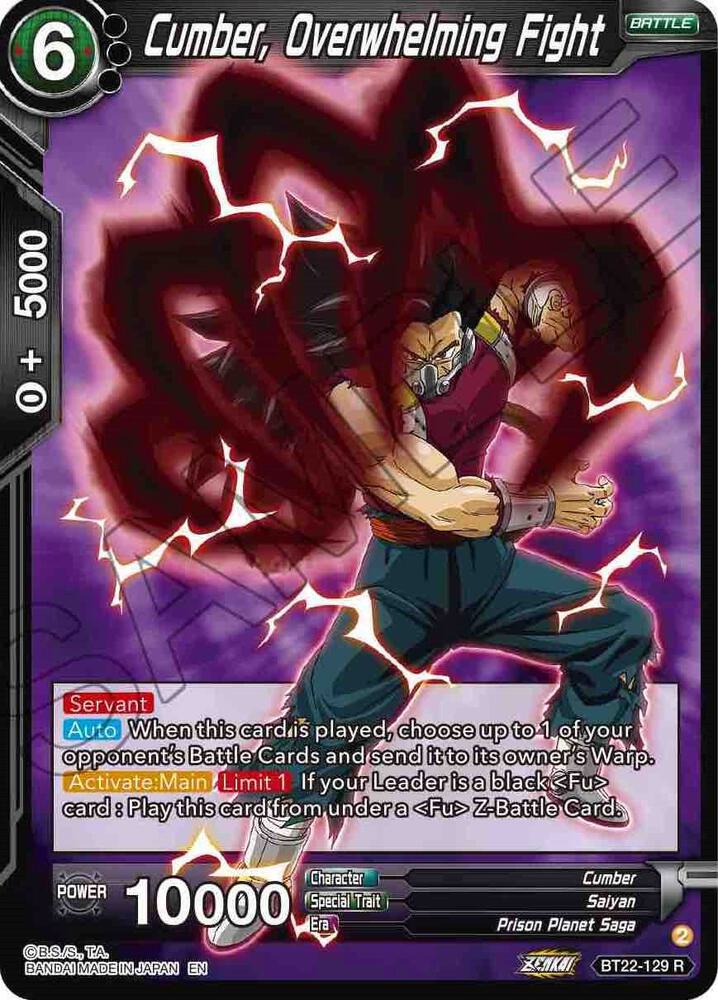 Cumber Overwhelming Fight Foil BT22-129 Critical Blow Dragonball Super card