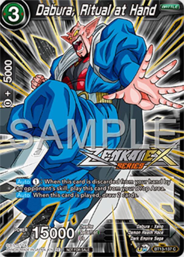 Dabura Ritual at Hand Event Pack 16 BT13-137 Promotion Cards Dragonball Super card