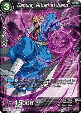 Dabura Ritual at Hand Foil BT13-137 Supreme Rivalry Dragonball Super card