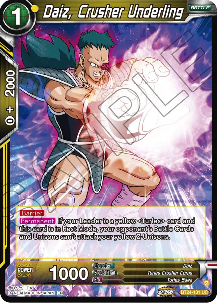 Daiz Crusher Underling Foil BT24-101 Beyond Generations Dragonball Super card