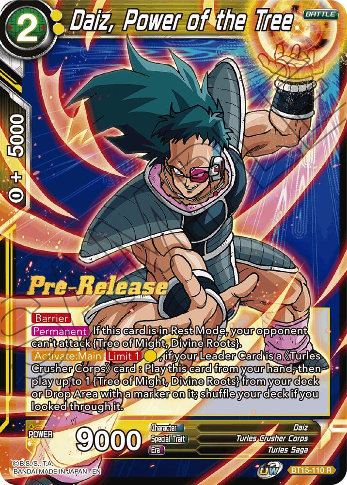 Daiz Power of the Tree BT15-110 Saiyan Showdown Pre-Release Cards Dragonball Super card