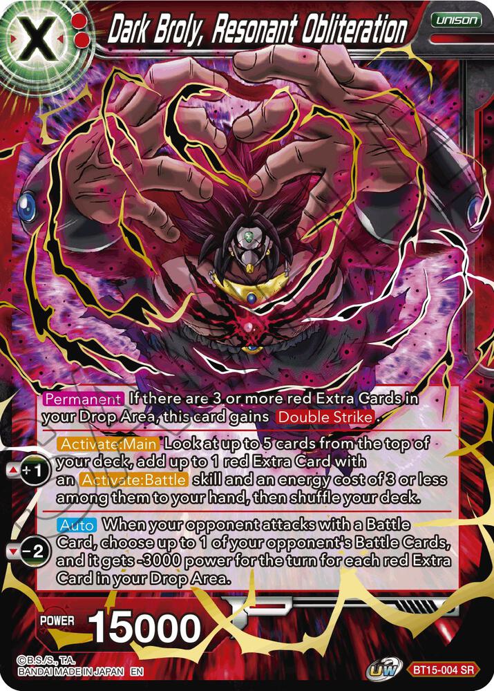 Dark Broly Resonant Obliteration BT15-004 Saiyan Showdown Dragonball Super card