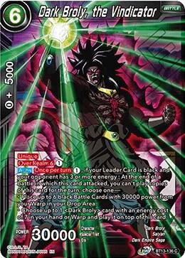 Dark Broly the Vindicator Foil BT13-136 Supreme Rivalry Dragonball Super card