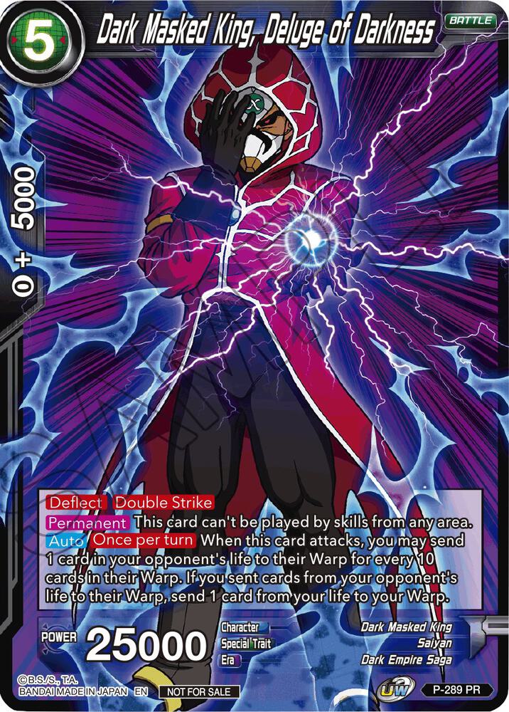 Dark Masked King Deluge of Darkness Unison Warrior Series Tournament Pack Vol3 P-289 Tournament Promotion Cards Dragonball Super card