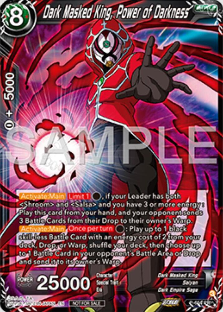Dark Masked King Power of Darkness P-654 Tournament Promotion Cards Dragonball Super card