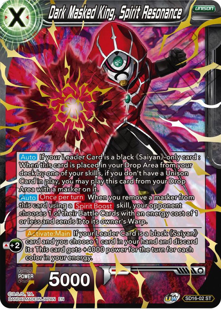 Dark Masked King Spirit Resonance Gold Stamped SD16-02 Cross Spirits Dragonball Super card