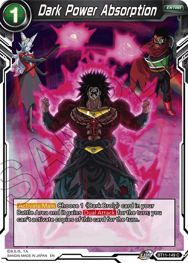 Dark Power Absorption Foil BT11-149 Vermilion Bloodline Dragonball Super card