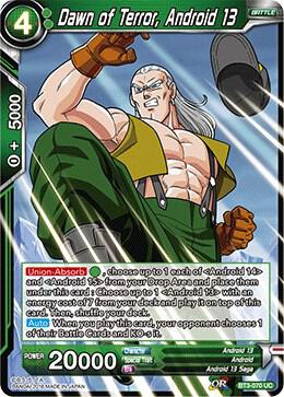 Dawn of Terror Android 13 2018 Foil BT3-070 Cross Worlds Dragonball Super card