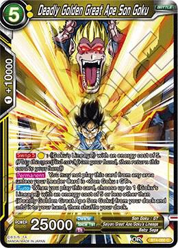 Deadly Golden Great Ape Son Goku Foil BT4-080 Colossal Warfare Dragonball Super card