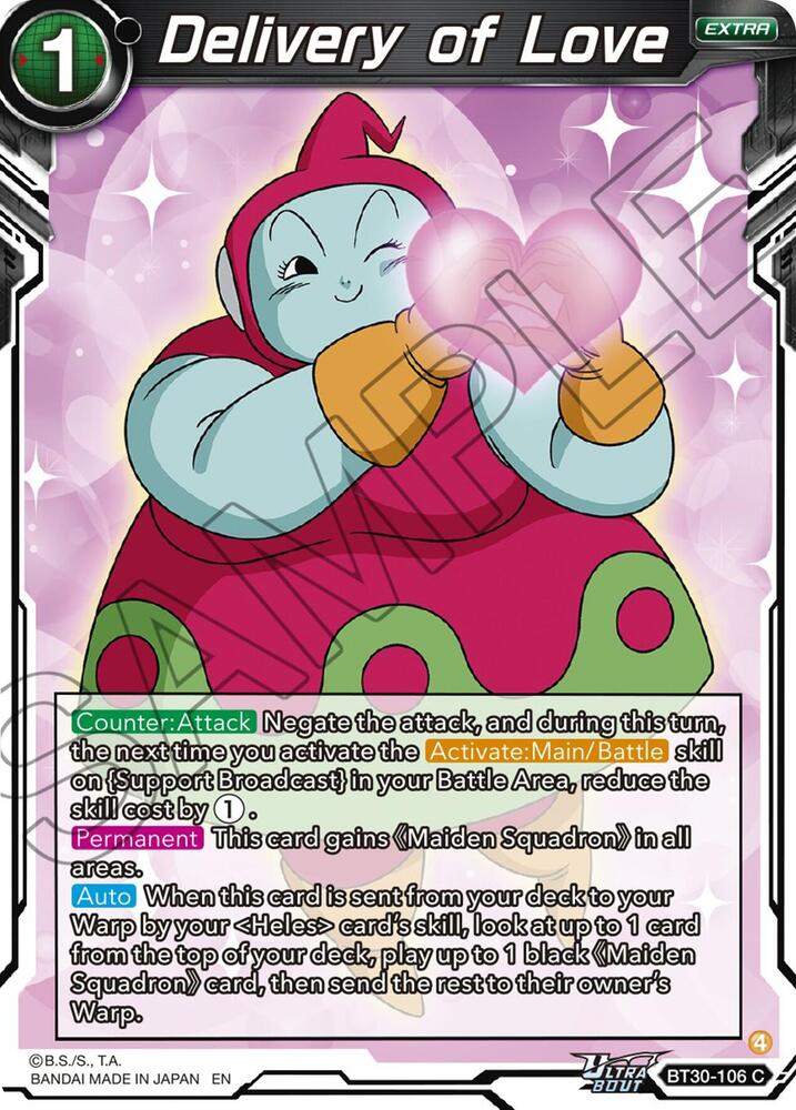 Delivery of Love BT30-106 Three Glorious Fighters Dragonball Super card