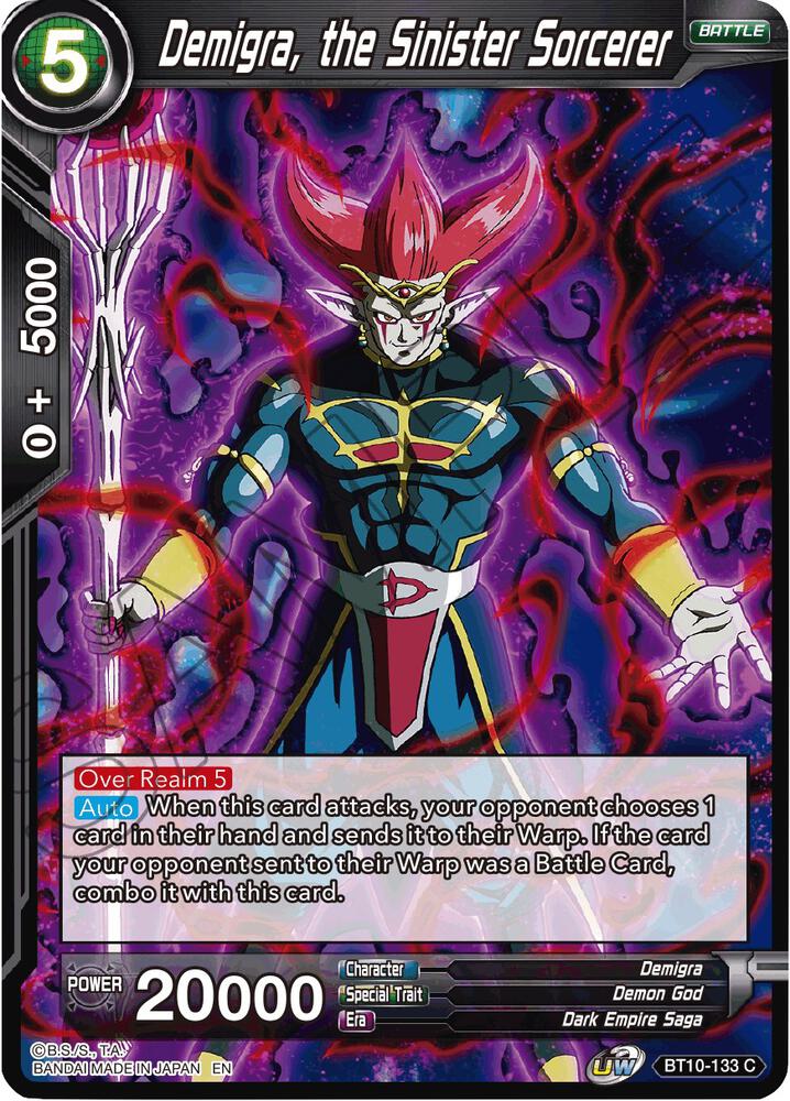 Demigra the Sinister Sorcerer Foil BT10-133 Rise of the Unison Warrior Dragonball Super card