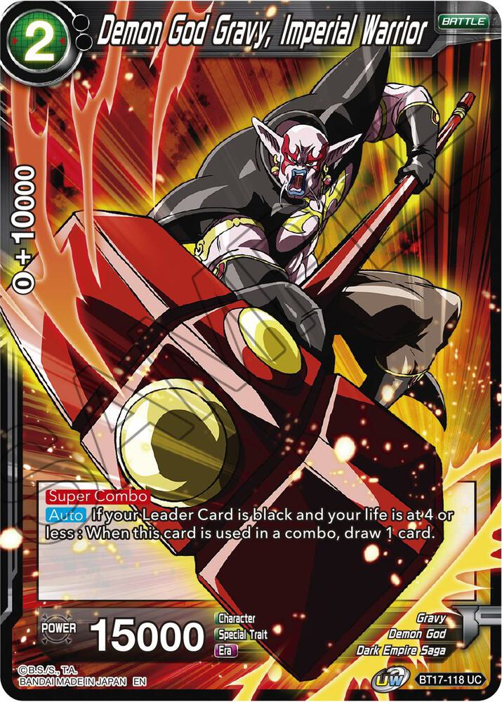 Demon God Gravy Imperial Warrior BT17-118 Ultimate Squad Dragonball Super card