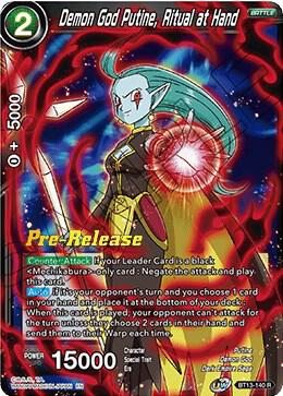 Demon God Putine Ritual at Hand BT13-140 Supreme Rivalry Pre-Release Cards Dragonball Super card