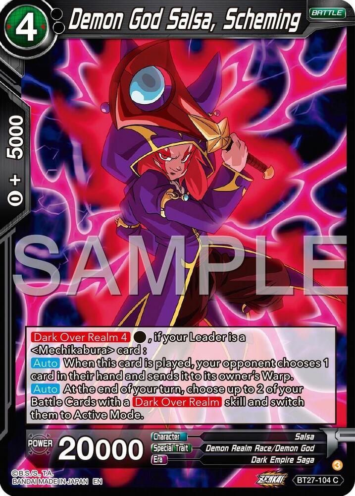 Demon God Salsa Scheming BT27-104 History of Z Dragonball Super card