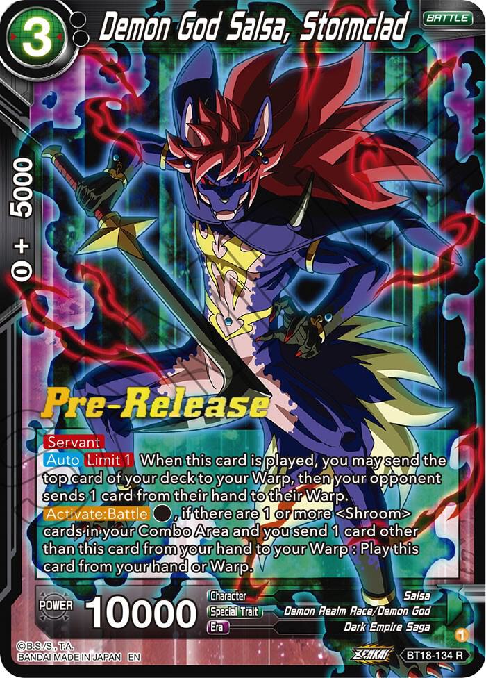 Demon God Salsa Stormclad BT18-134 Dawn of the Z-Legends Pre-Release Cards Dragonball Super card