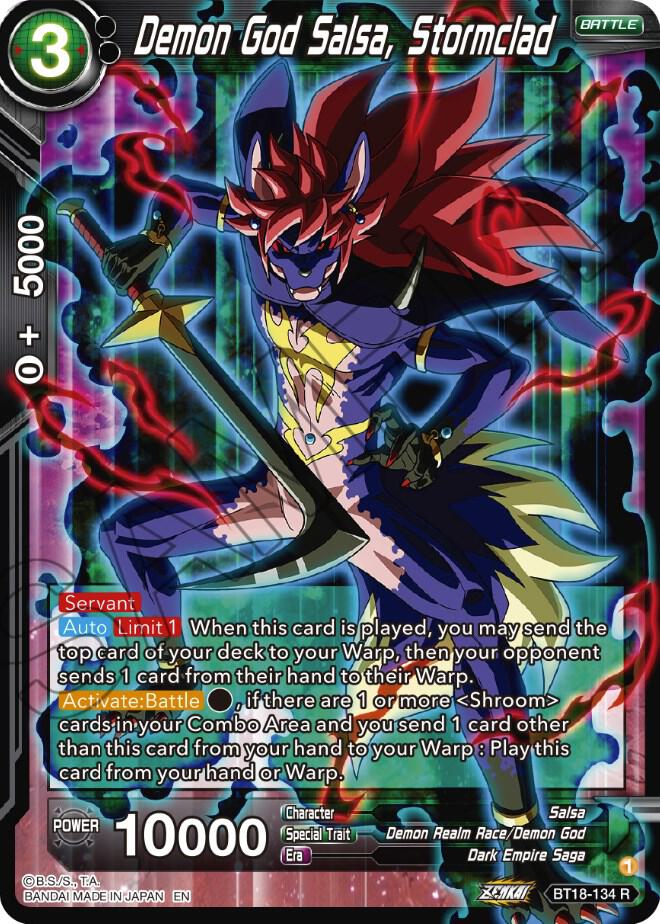 Demon God Salsa Stormclad BT18-134 Dawn of the Z-Legends Dragonball Super card