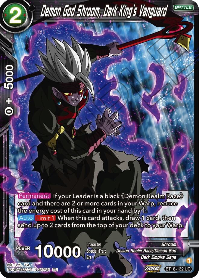 Demon God Shroom Dark Kings Vanguard BT18-132 Dawn of the Z-Legends Dragonball Super card