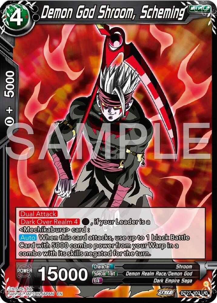 Demon God Shroom Scheming BT27-103 History of Z Dragonball Super card