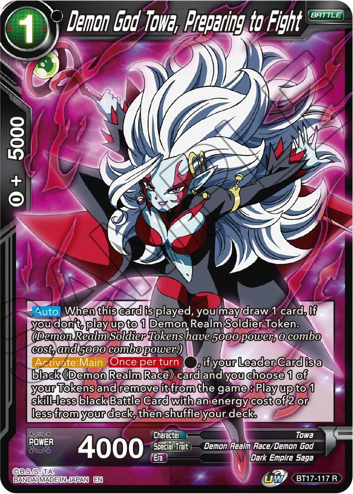 Demon God Towa Preparing to Fight Foil BT17-117 Ultimate Squad Dragonball Super card