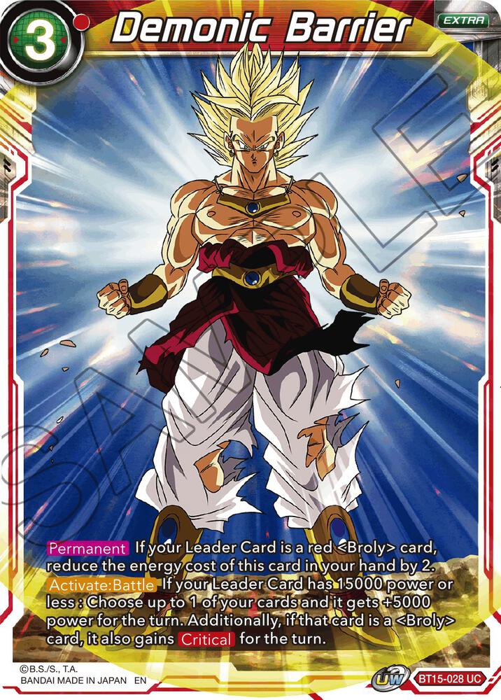 Demonic Barrier Foil BT15-028 Saiyan Showdown Dragonball Super card