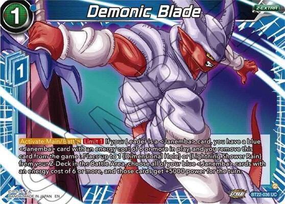 Demonic Blade Foil BT22-036 Critical Blow Dragonball Super card