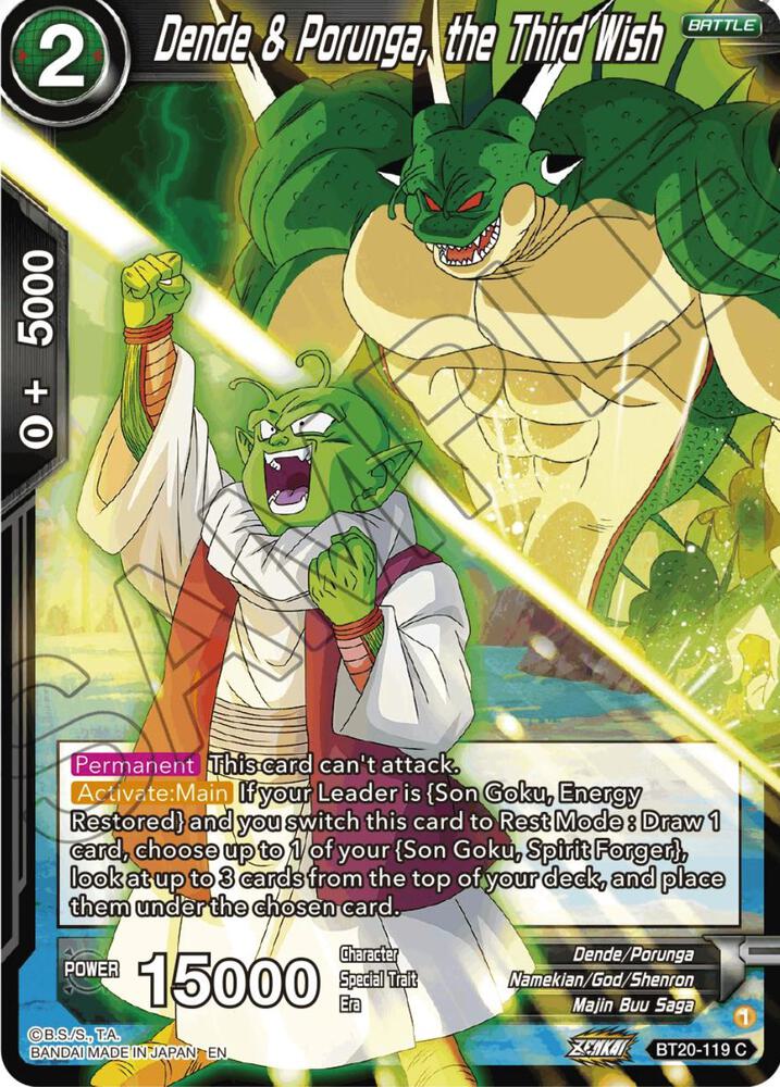 Dende and Porunga the Third Wish Foil BT20-119 Power Absorbed Dragonball Super card