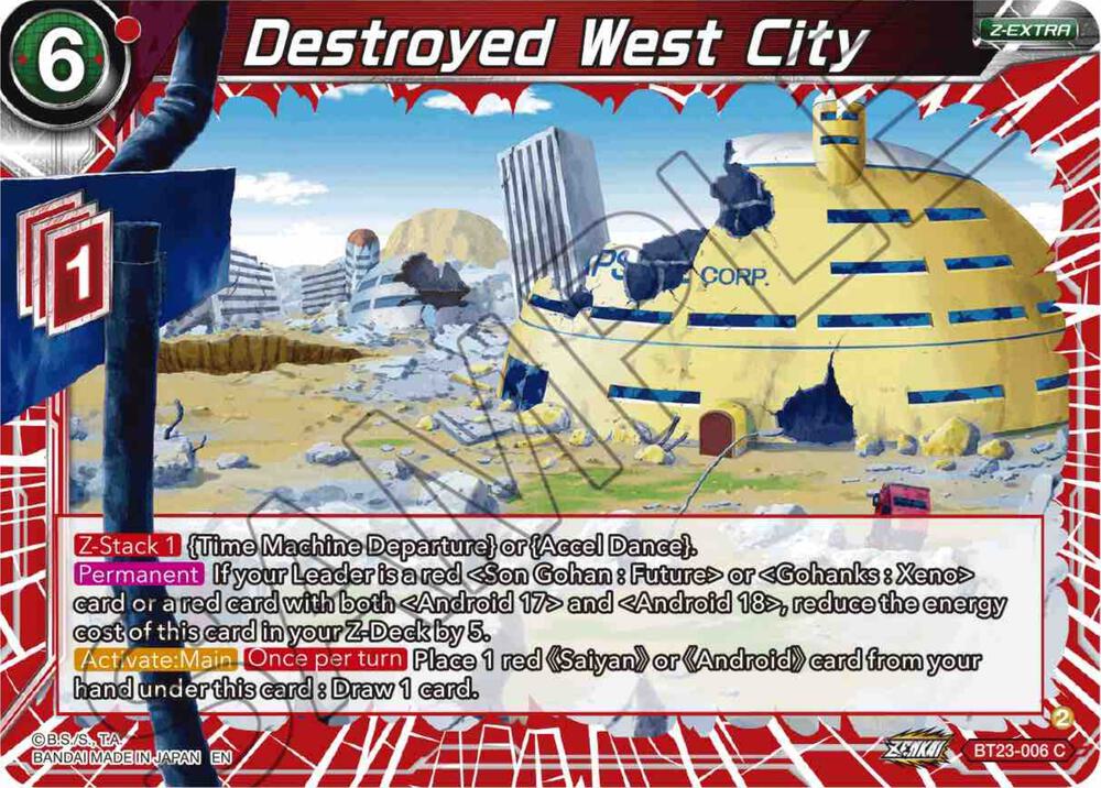 Destroyed West City BT23-006 Perfect Combination Dragonball Super card