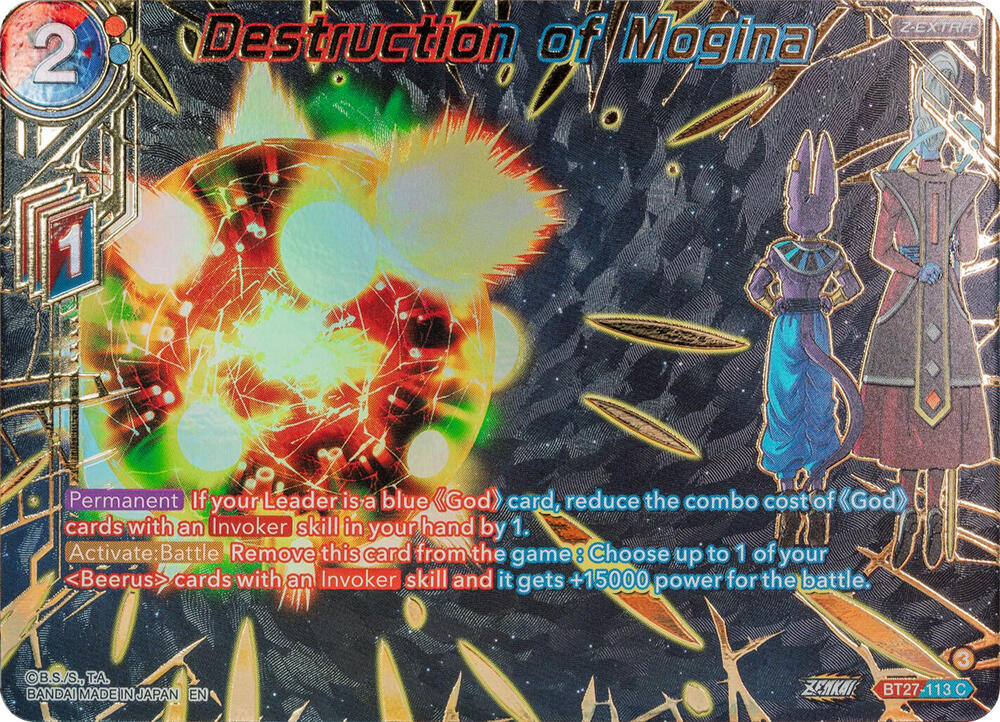 Destruction of Mogina Gold Stamped BT27-113 History of Z Dragonball Super card