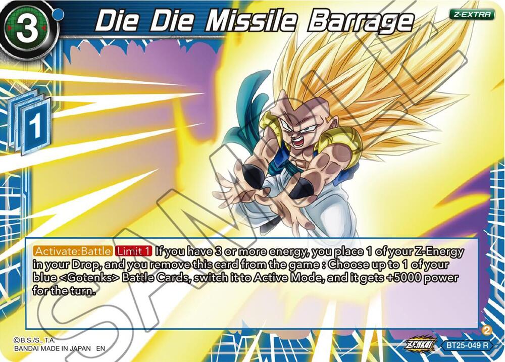 Die Die Missile Barrage BT25-049 Legend of the Dragon Balls Dragonball Super card