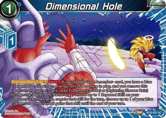 Dimensional Hole Foil BT22-037 Critical Blow Dragonball Super card