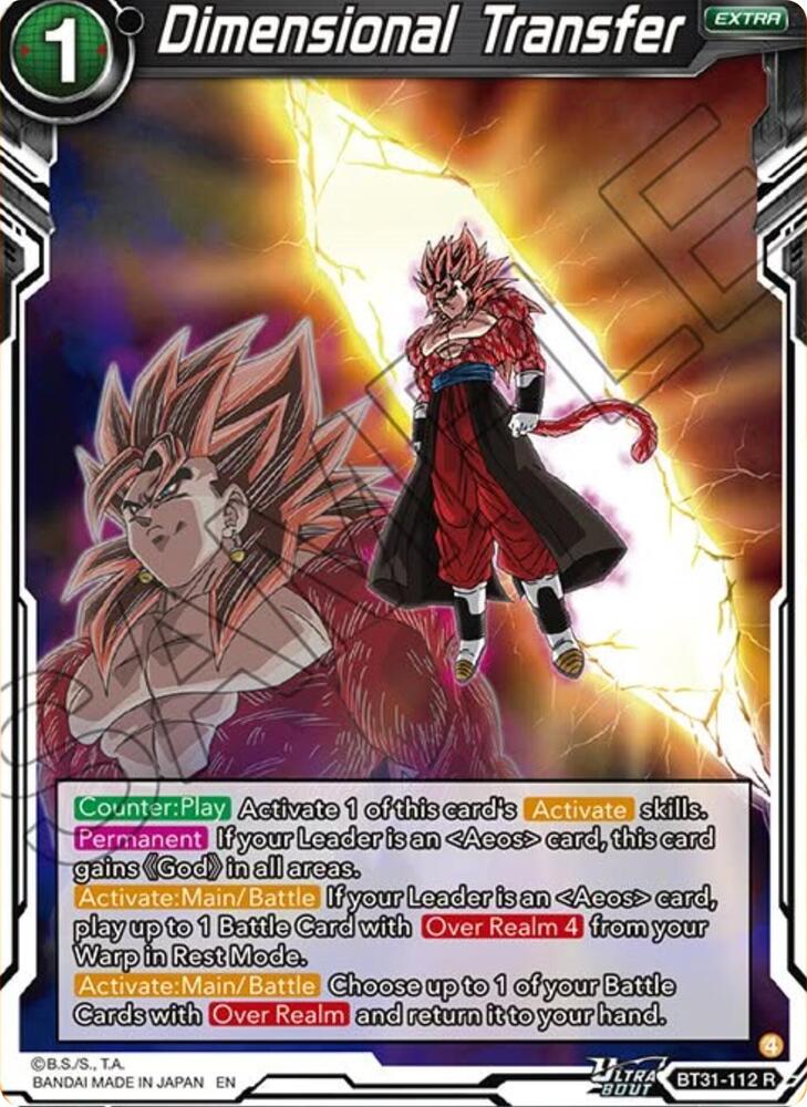 Dimensional Transfer BT31-112 Impact Beyond Dimensions Dragonball Super card