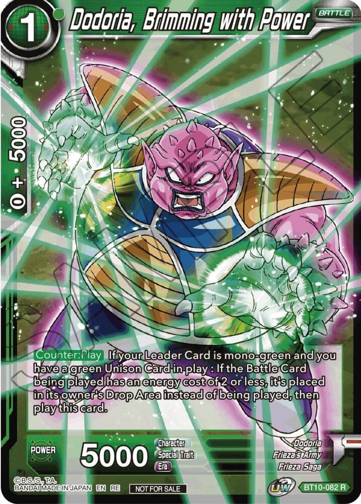 Dodoria Brimming with Power Championship Selection Pack 2023 Vol1 BT10-082 Tournament Promotion Cards Dragonball Super card