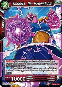 Dodoria the Expendable Foil TB3-011 Clash of Fates Dragonball Super card