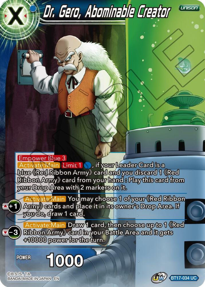 Dr Gero Abominable Creator BT17-034 Ultimate Squad Dragonball Super card